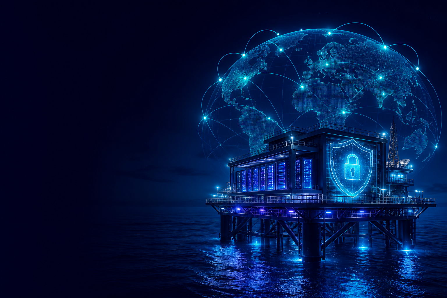 Secure offshore data center platform with encrypted global hosting network